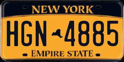 NY license plate HGN4885