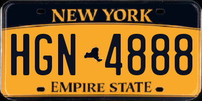 NY license plate HGN4888