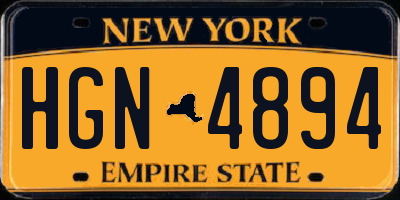 NY license plate HGN4894