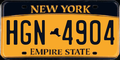 NY license plate HGN4904
