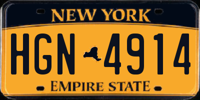 NY license plate HGN4914