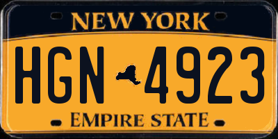 NY license plate HGN4923