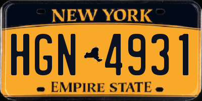 NY license plate HGN4931