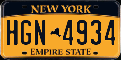 NY license plate HGN4934
