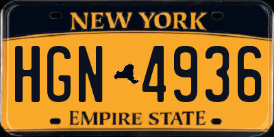 NY license plate HGN4936