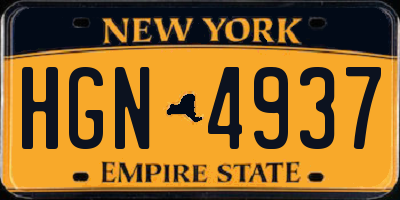 NY license plate HGN4937