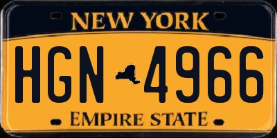NY license plate HGN4966