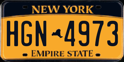 NY license plate HGN4973