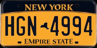 NY license plate HGN4994