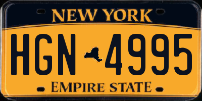 NY license plate HGN4995