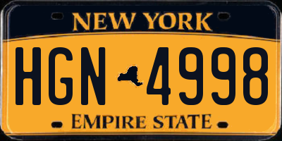NY license plate HGN4998