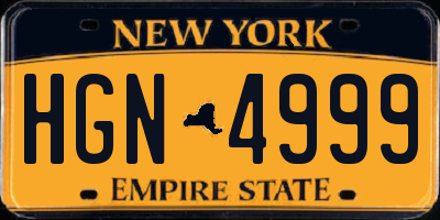 NY license plate HGN4999