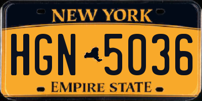 NY license plate HGN5036
