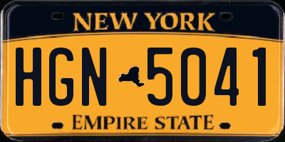 NY license plate HGN5041