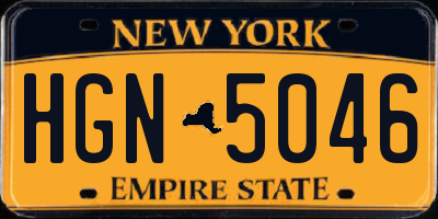 NY license plate HGN5046