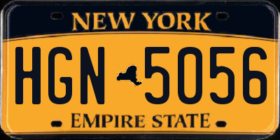 NY license plate HGN5056