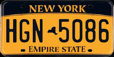 NY license plate HGN5086