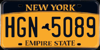 NY license plate HGN5089