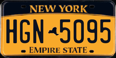 NY license plate HGN5095