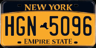 NY license plate HGN5096