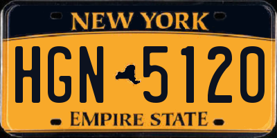 NY license plate HGN5120