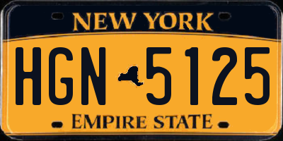 NY license plate HGN5125