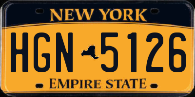 NY license plate HGN5126