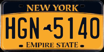 NY license plate HGN5140