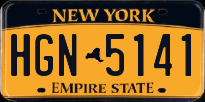 NY license plate HGN5141