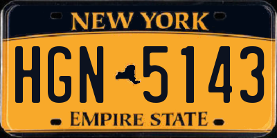 NY license plate HGN5143