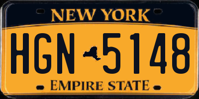 NY license plate HGN5148