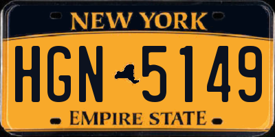 NY license plate HGN5149