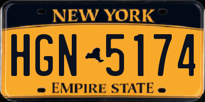 NY license plate HGN5174