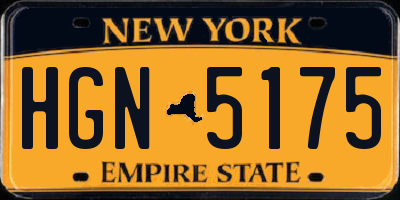 NY license plate HGN5175