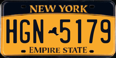 NY license plate HGN5179