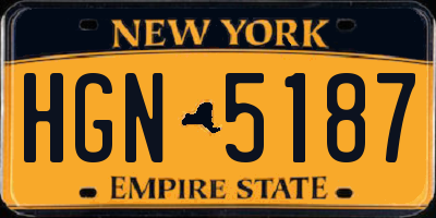 NY license plate HGN5187