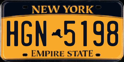 NY license plate HGN5198