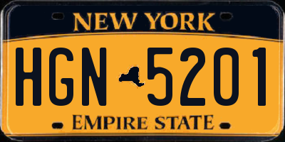 NY license plate HGN5201