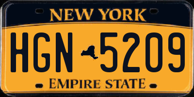 NY license plate HGN5209