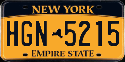 NY license plate HGN5215