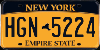 NY license plate HGN5224