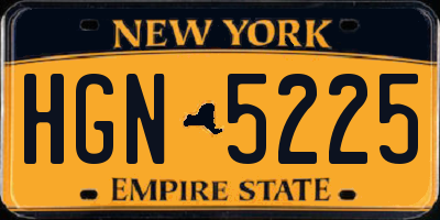 NY license plate HGN5225