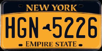 NY license plate HGN5226