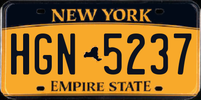 NY license plate HGN5237