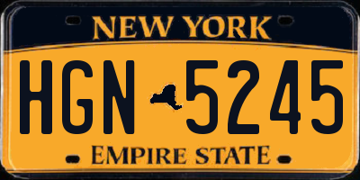 NY license plate HGN5245