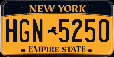 NY license plate HGN5250