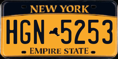 NY license plate HGN5253
