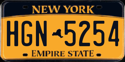 NY license plate HGN5254