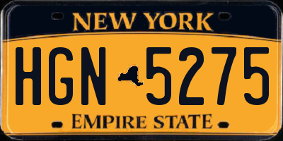 NY license plate HGN5275