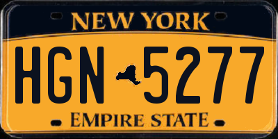 NY license plate HGN5277